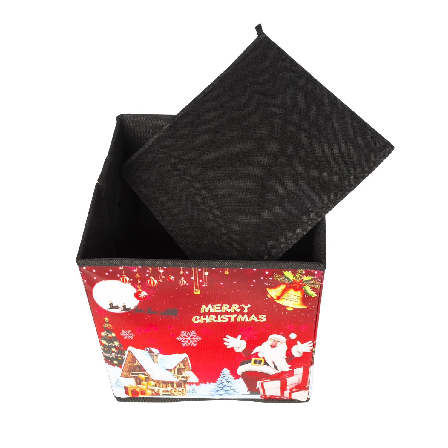 VESTIAMO CASA GRAN NATALE - Pouf Contenitore Natalizio Pieghevole h30x30x30 cm
