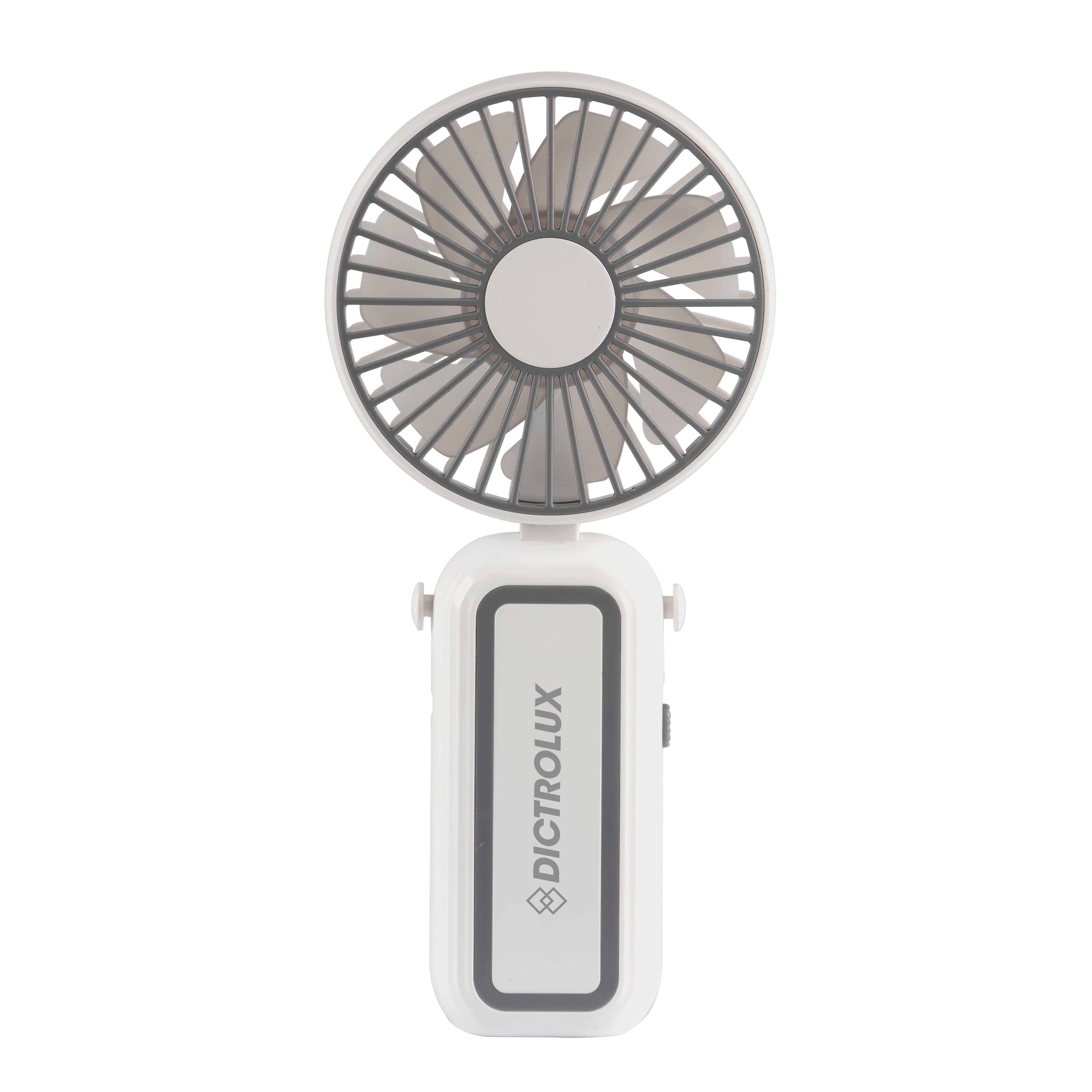 DICTROLUX - Ventilatore da scrivania 2 in 1 Portatile e Ricaricabile USB - h15,7x7,2x3,5 cm
