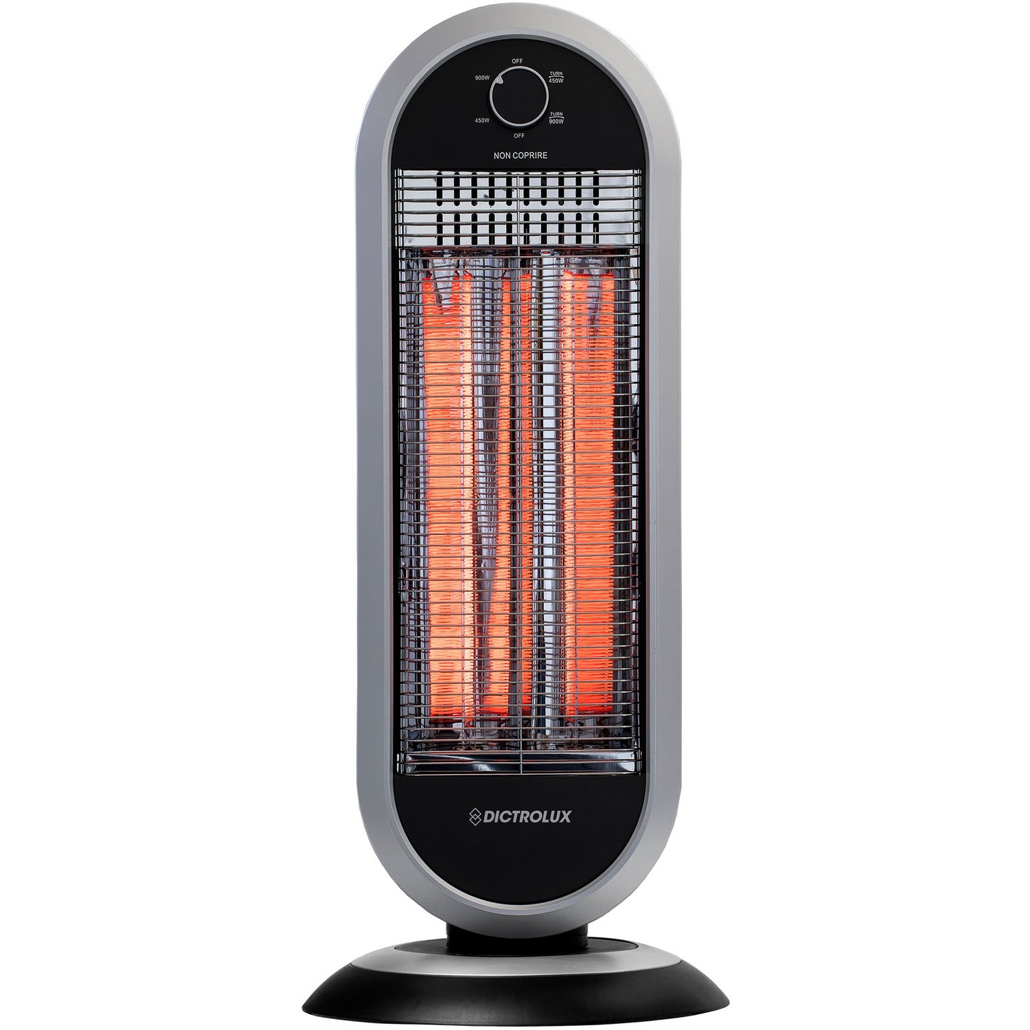 DICTROLUX - Stufa al carbonio con sistema di sicurezza Hevò 900 Watt - h70x30x30 cm