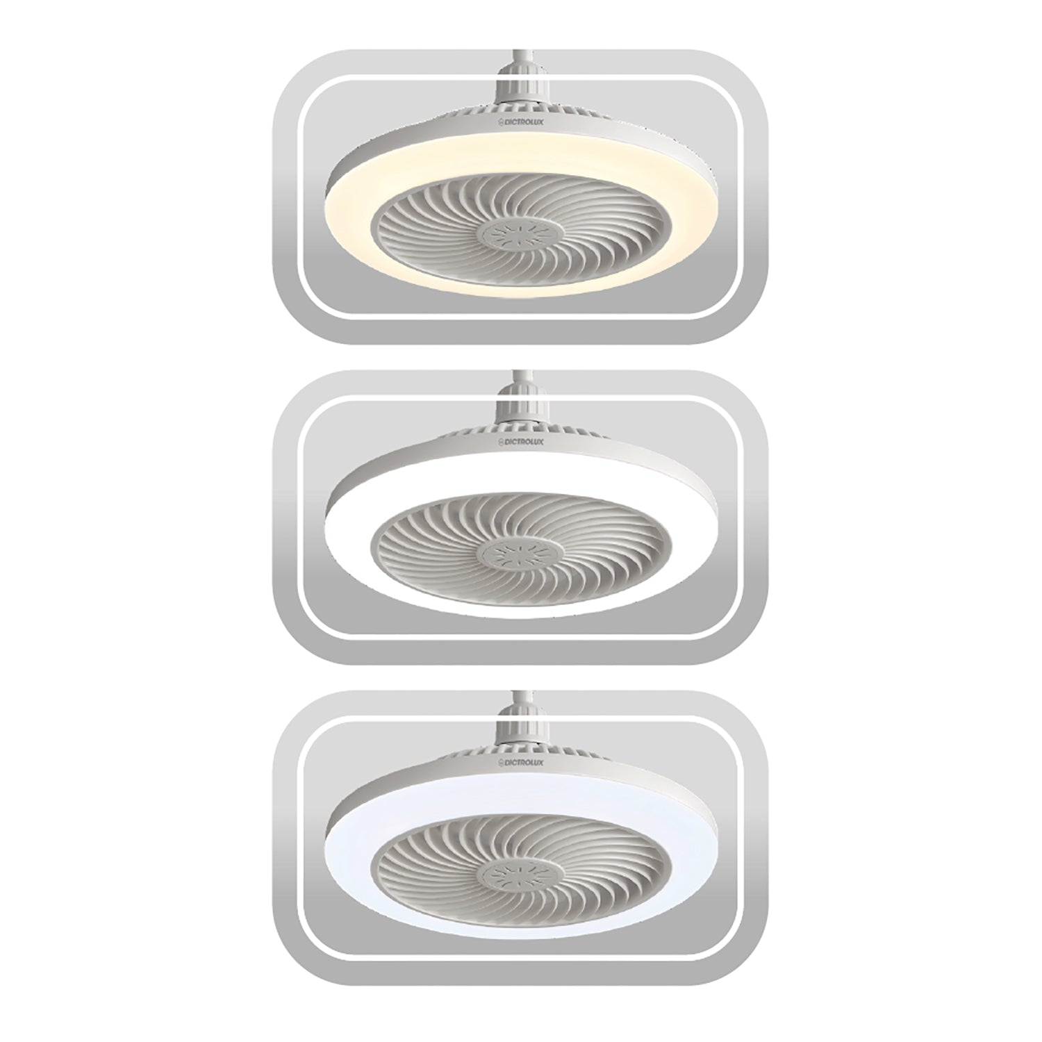 DICTROLUX - Ventilatore da Soffitto con Plafoniera Evolution Fan LED