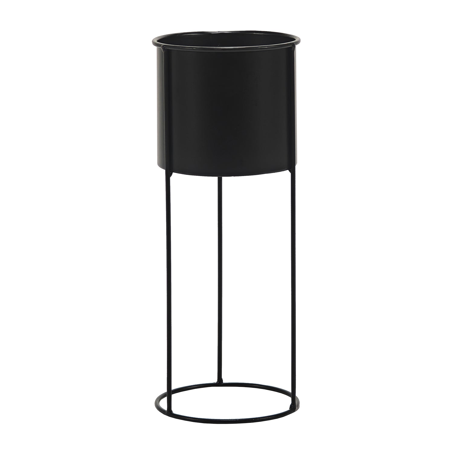 VESTIAMO CASA GIARDINO - Fioriera da Giardino in Metallo Nero h40 cm diametro 15 cm