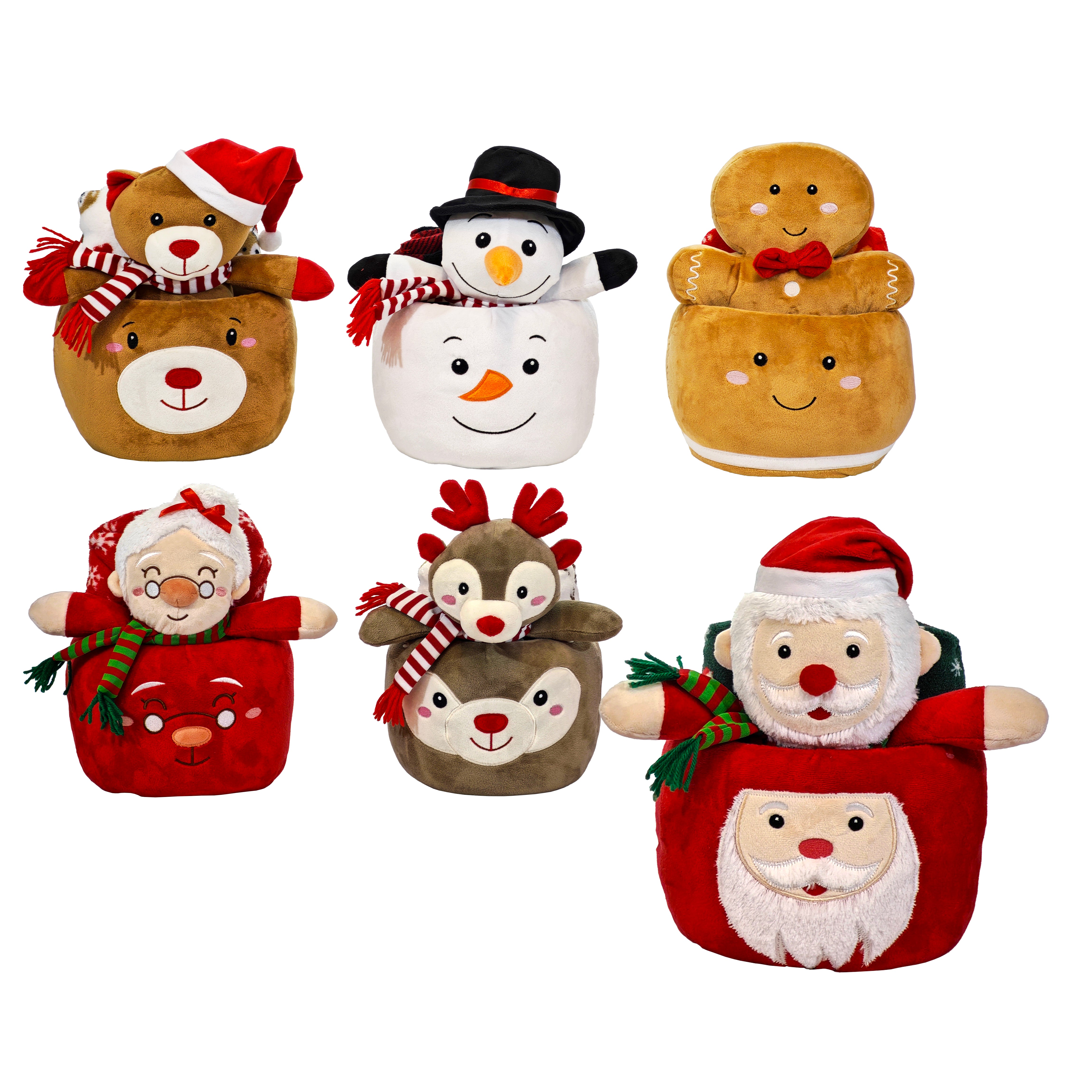VESTIAMO CASA GRAN NATALE - Set Peluche Natalizio con Plaid e Cesto 75x90 cm