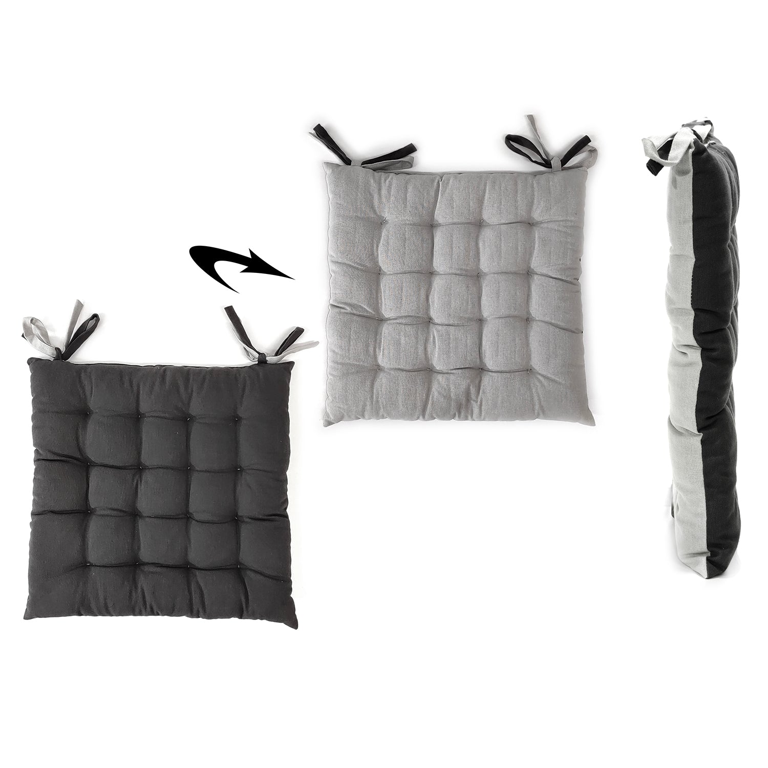 VESTIAMO CASA - Cuscino per sedia grigio chiaro e grigio scuro 40x40 cm