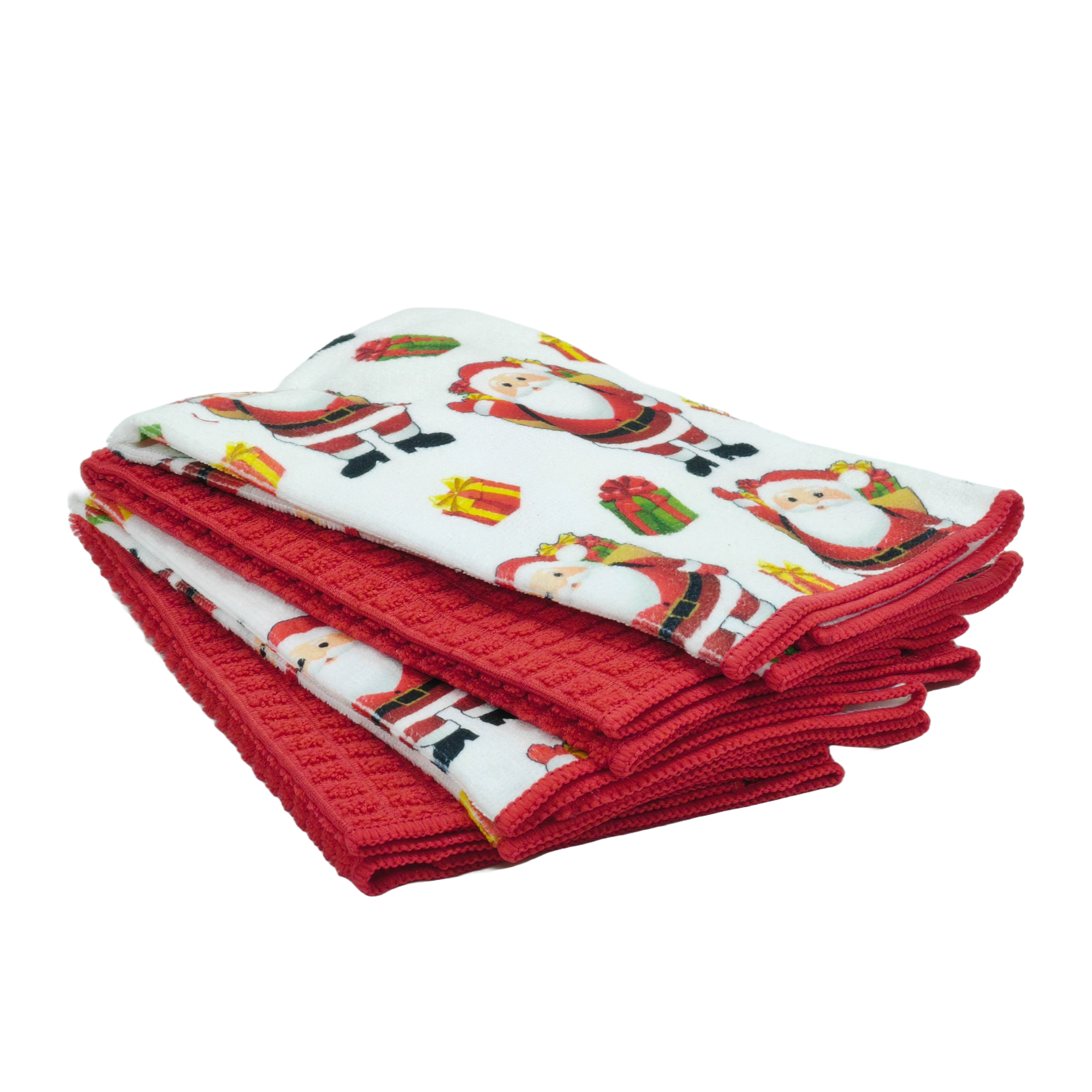 VESTIAMO CASA GRAN NATALE - Set 4 Strofinacci Natalizi h48x40 cm