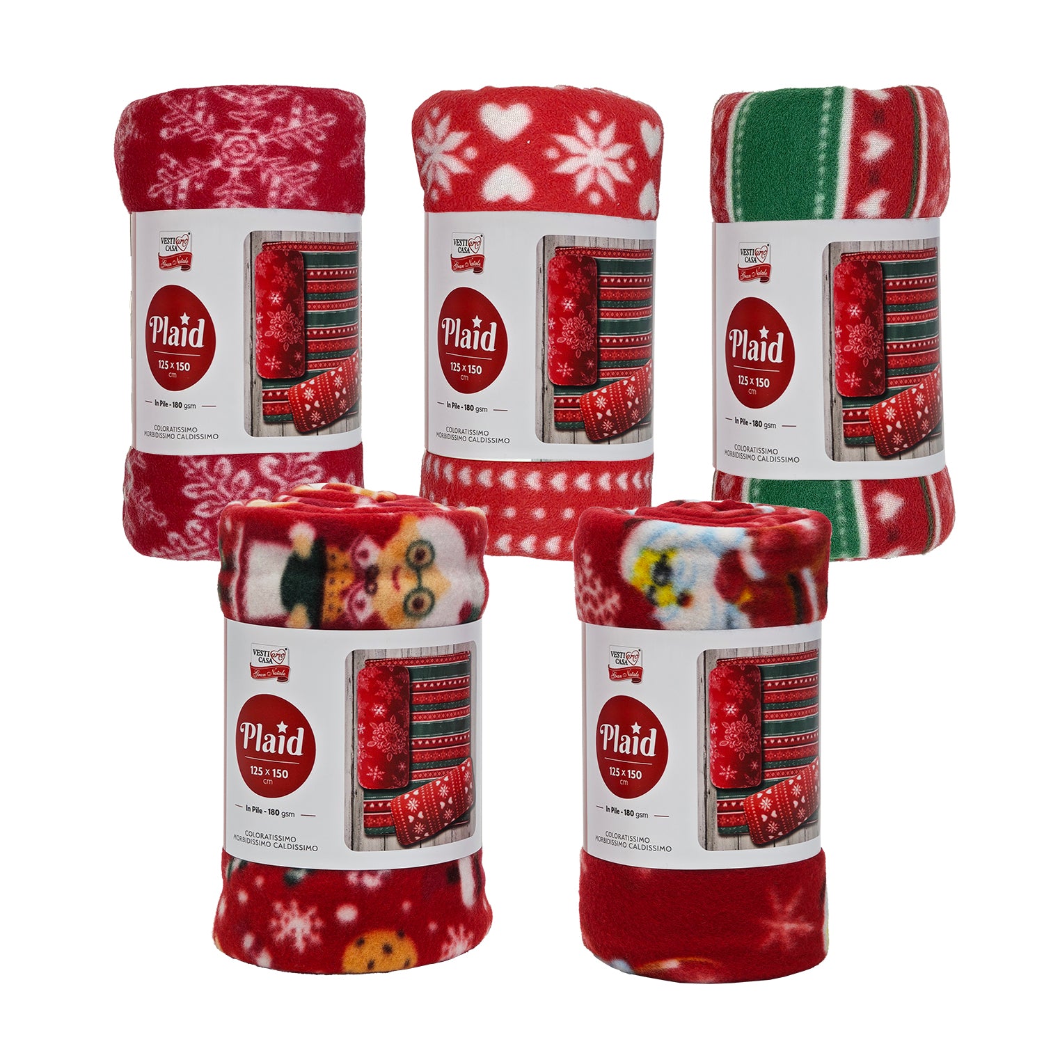 VESTIAMO CASA GRAN NATALE - Plaid Natalizio in Pile 180 GSM 125x150 cm
