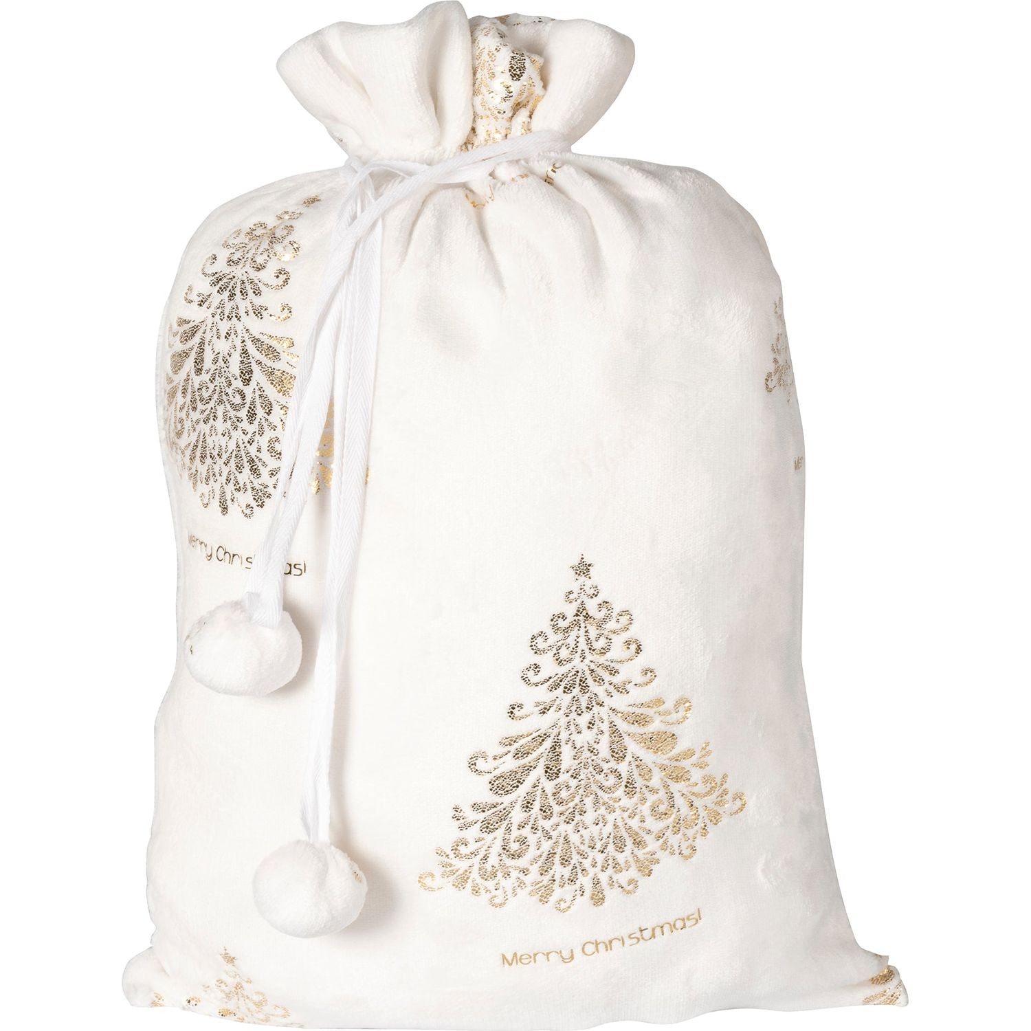 VESTIAMO CASA GRAN NATALE - Plaid Coperta Natalizia Bianco e Oro 125x150 cm