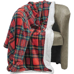 VESTIAMO CASA - Plaid Coperta in pile con Decoro Scozzese - 125x150 cm