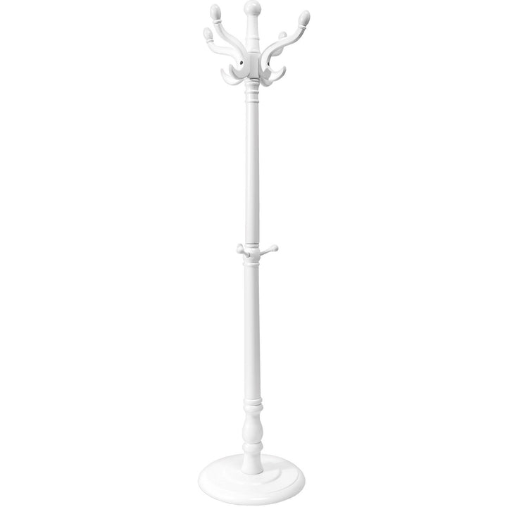VESTIAMO CASA - Appendiabiti da terra in legno Bianco con 11 ganci  - h174 cm diametro 42 cm