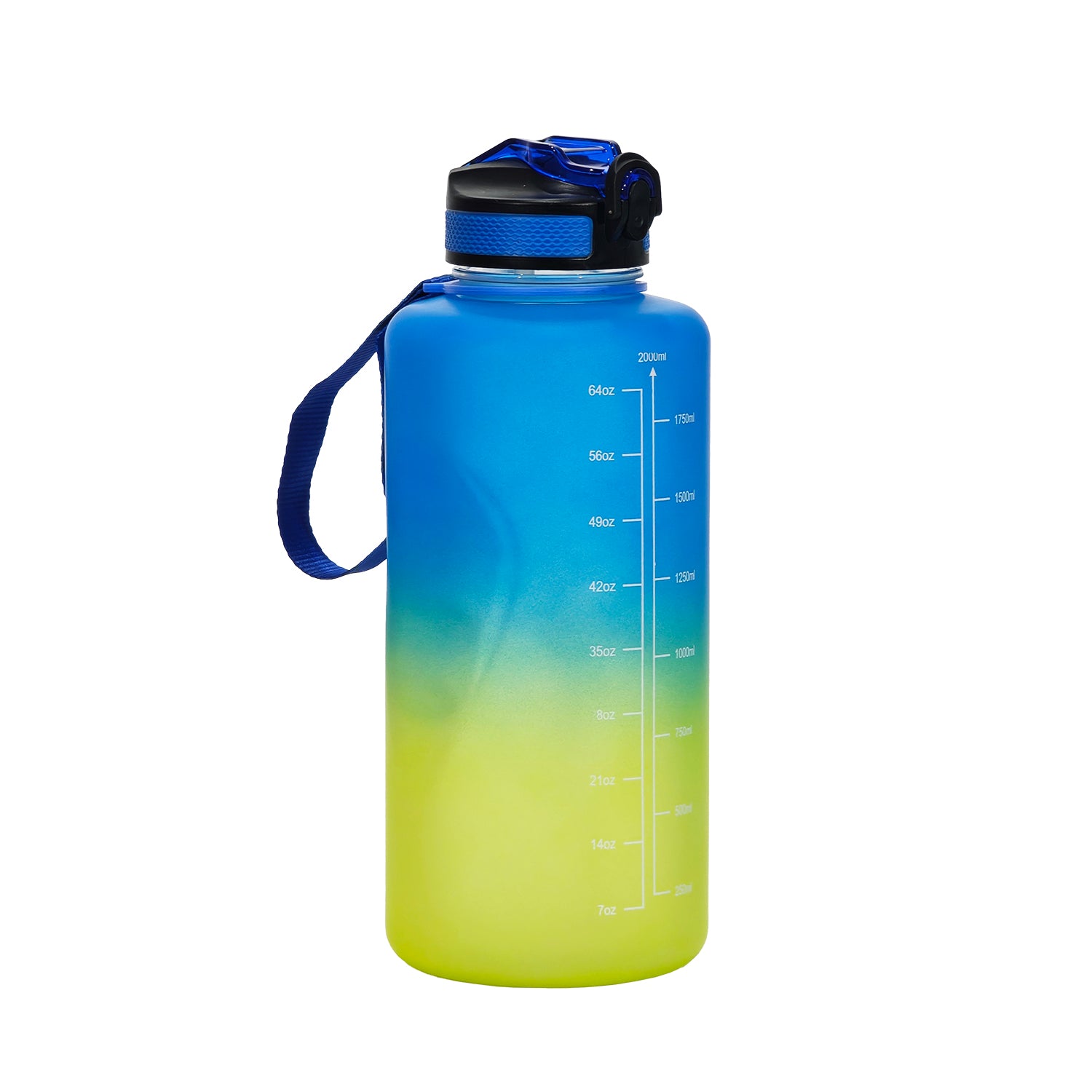 GUSTO CASA - Borraccia Motivazionale BPA Free con Indicatore Orario 2 Litri