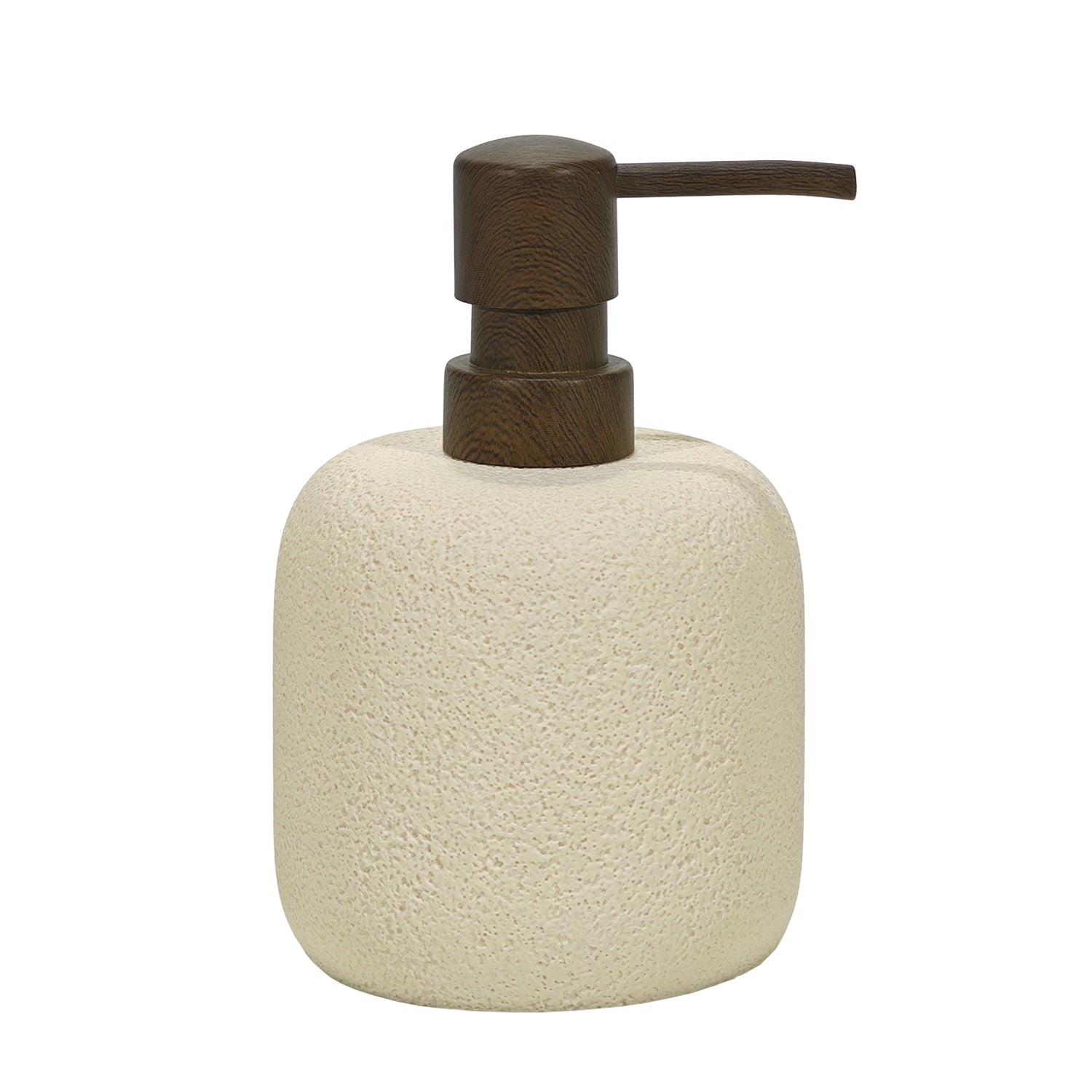 VESTIAMO CASA - Dispenser sapone Effetto Pietra Beige 300 ml - h14,4 cm diametro 9 cm