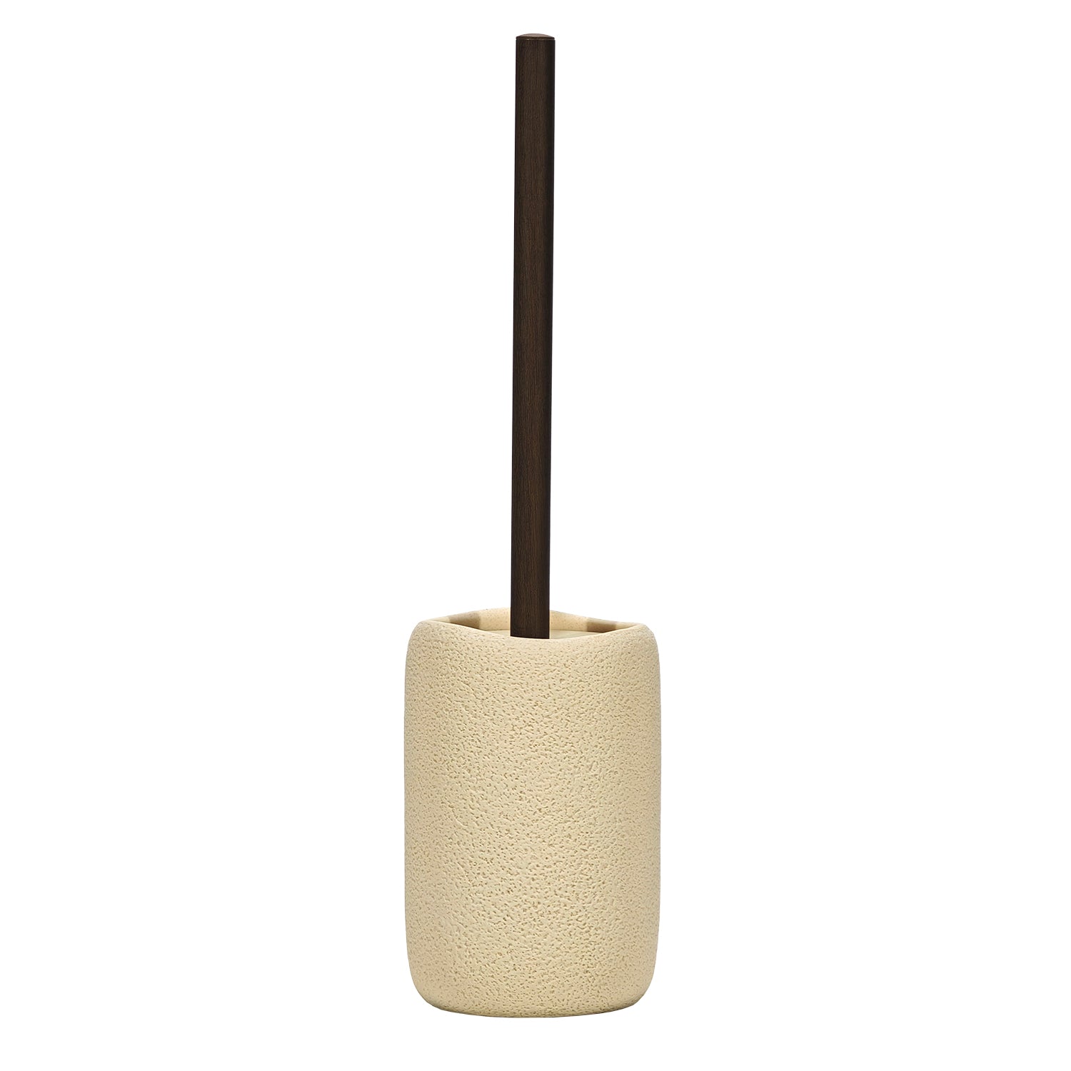 VESTIAMO CASA - Portascopino con scopino Effetto Pietra Beige - h40 cm diametro 10,5 cm