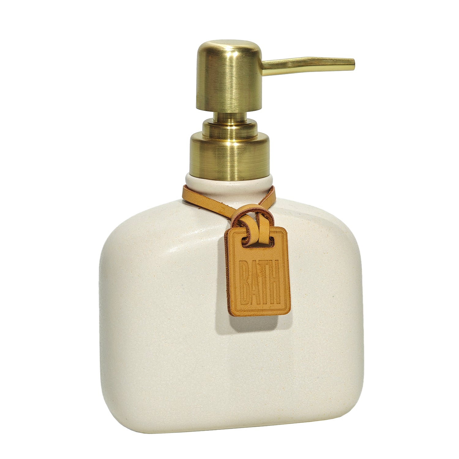 VESTIAMO CASA - Dispenser sapone Beige con Decorazione in PU 350 ml - h16x11,3x6,6 cm
