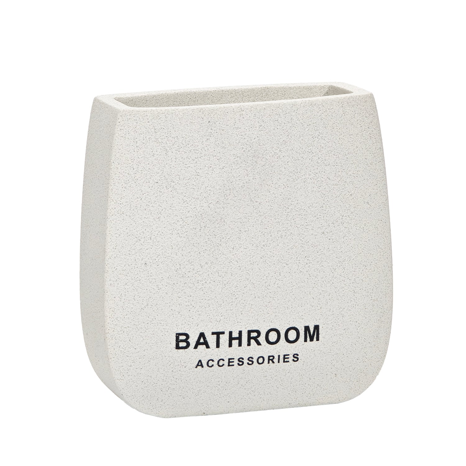 VESTIAMO CASA - Bicchiere Porta Spazzolini in Cemento Bianco - h10,8x10,5x5 cm