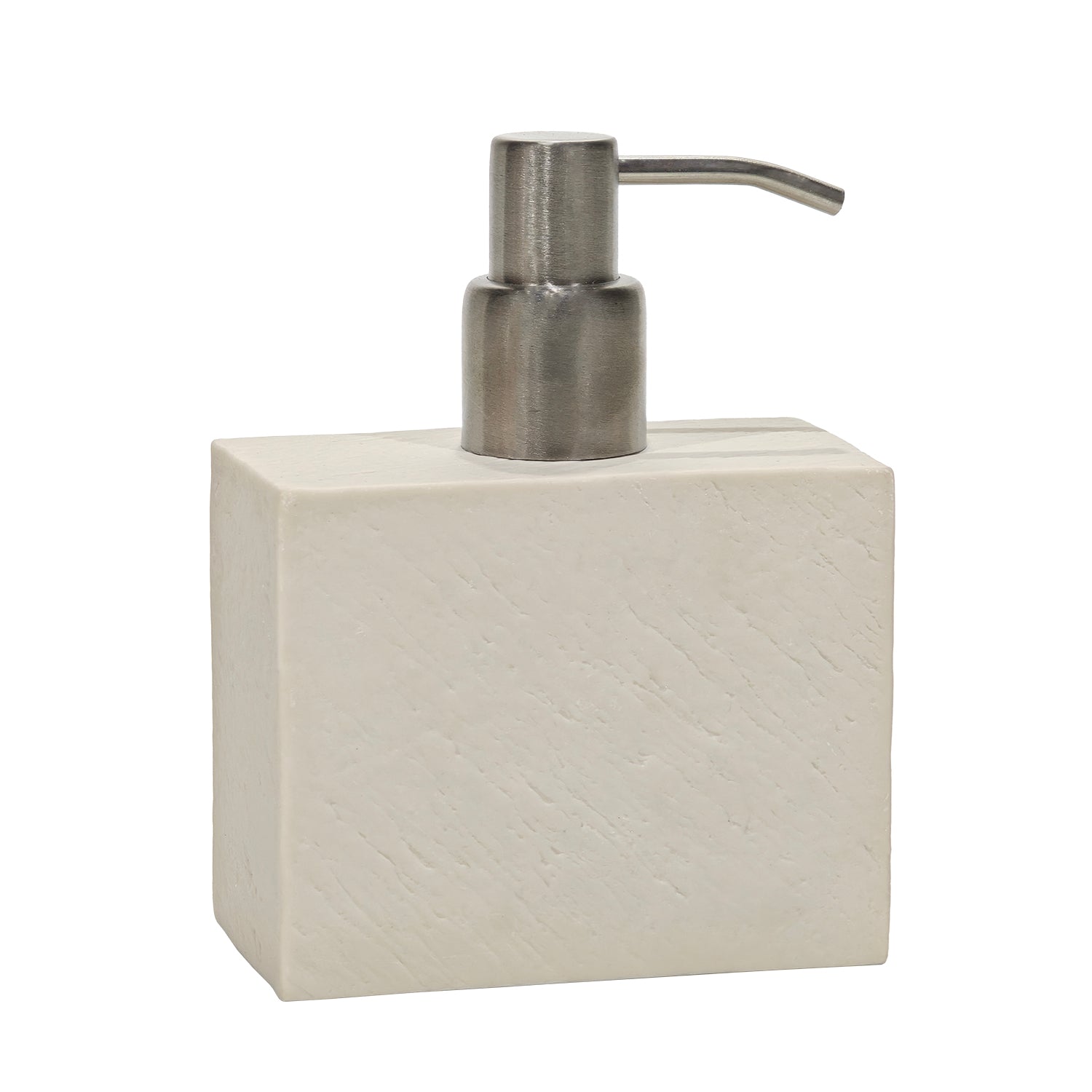 VESTIAMO CASA - Dispenser sapone Effetto Materico Beige 250 ml - h14x11x5,8 cm