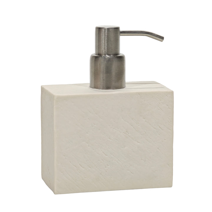VESTIAMO CASA - Dispenser sapone Effetto Materico Beige 250 ml - h14x11x5,8 cm