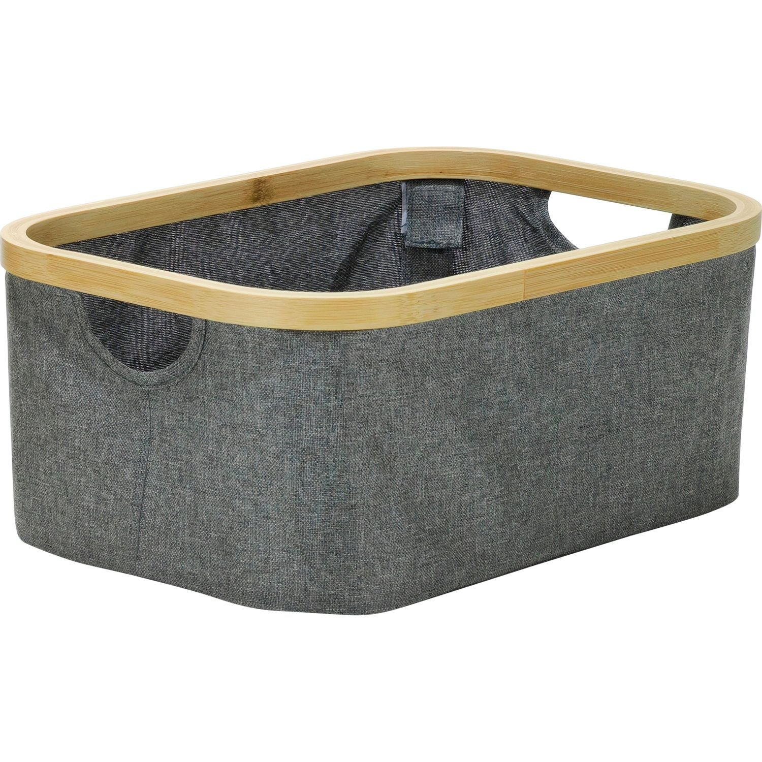 VESTIAMO CASA - Cesta Rettangolare Salvaspazio con maniglie Grigio - h16x38x26 cm