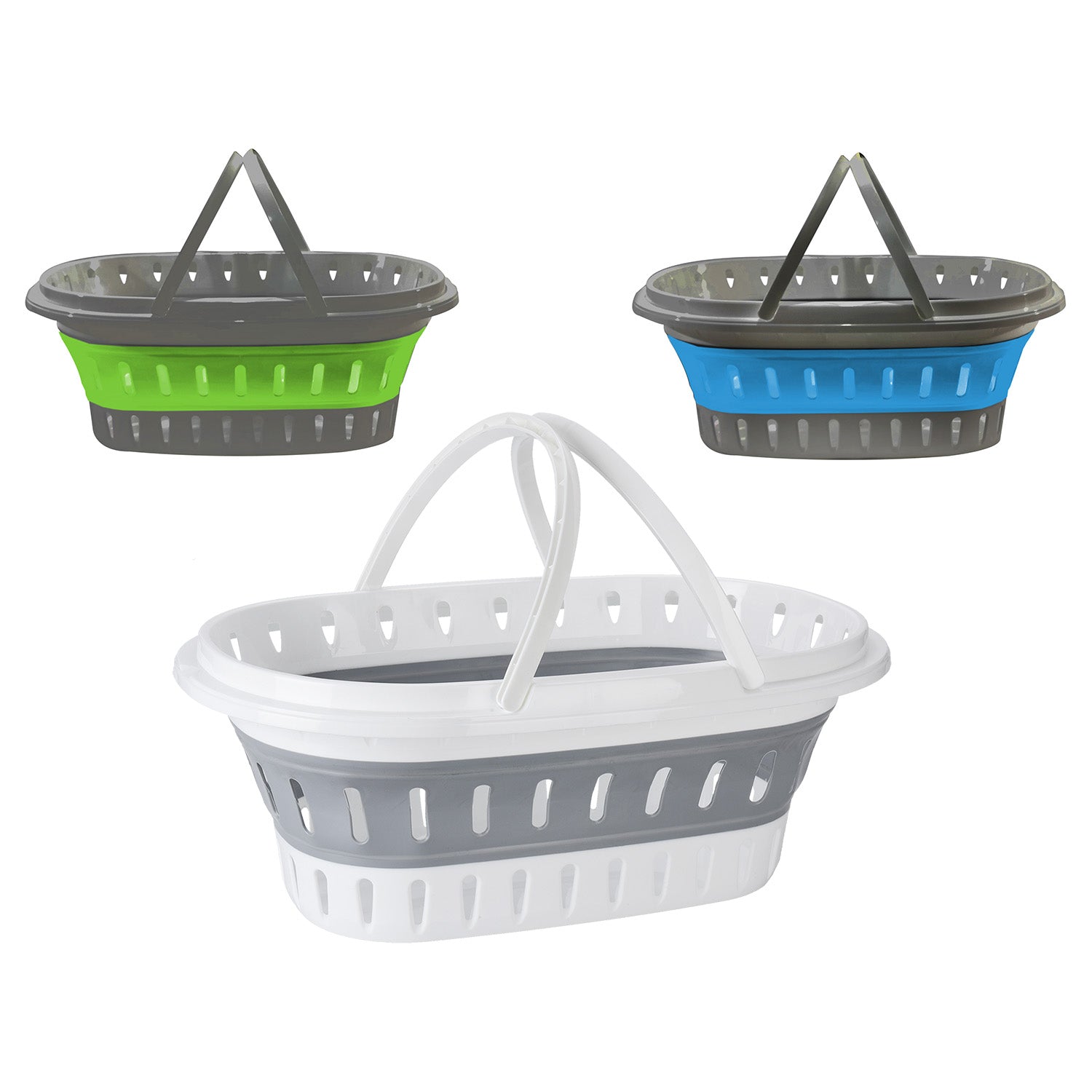 VESTIAMO CASA - Cesto Portabiancheria con manici richiudibile Salvaspazio 25 Litri - h7,5/23x58x38 cm