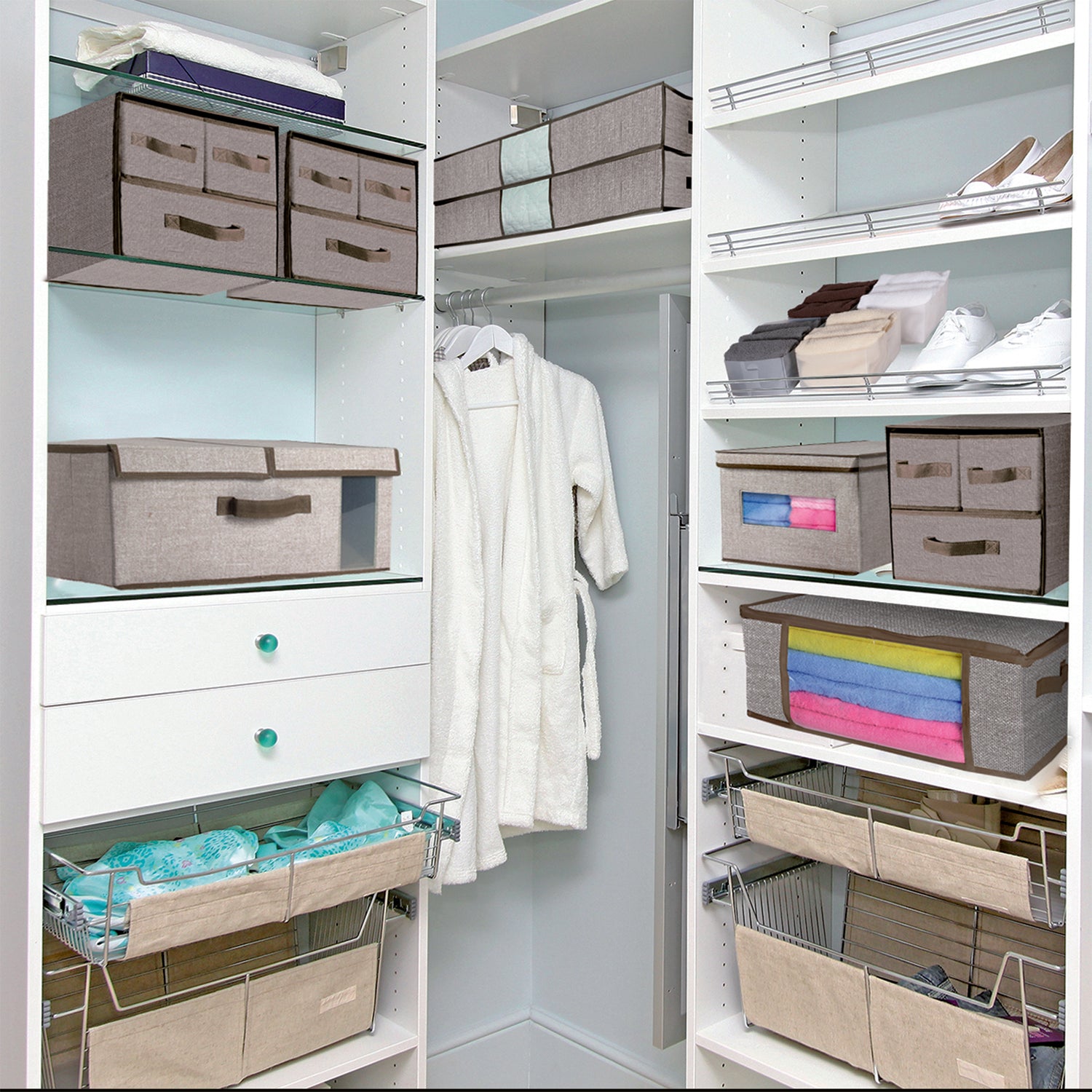 VESTIAMO CASA - Contenitore Salvaspazio per armadio con Cerniera e Finestra Trasparente h60x45x30 cm