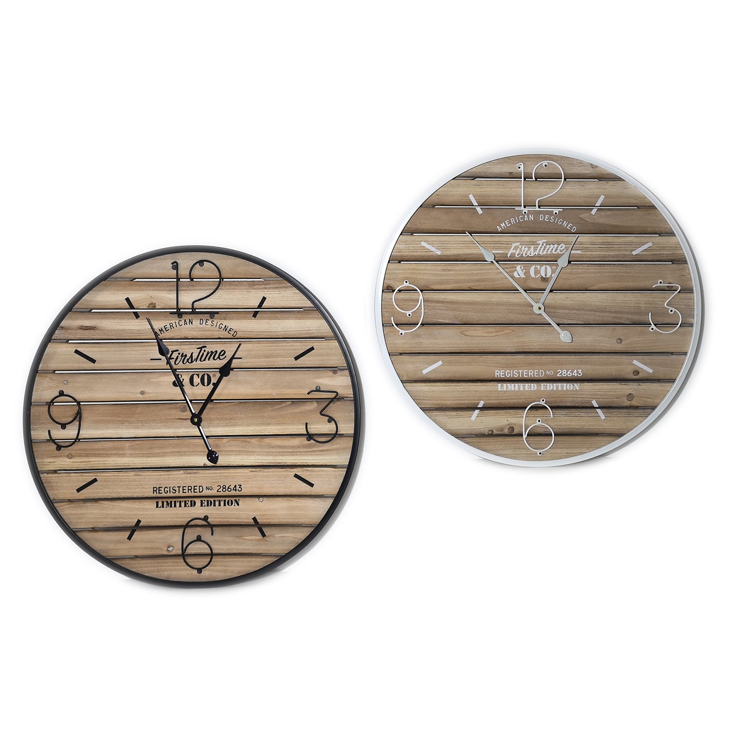 DICTROLUX - Orologio da Parete Grande in Legno e Metallo diametro 70 cm