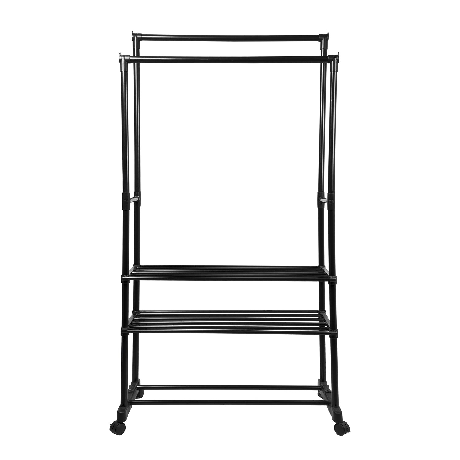 VESTIAMO CASA - Stand Appendiabiti con Ripiani e Ruote - h165x78,5x41,5 cm
