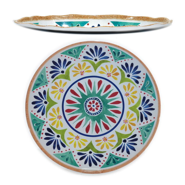 GUSTO CASA - Vassoio Tondo Maiolica Verde - diametro 35,3 cm spessore 4 mm