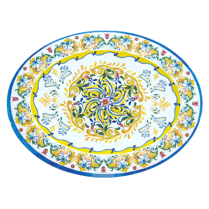 GUSTO CASA - Vassoio Ovale Maiolica Gialla - 45,7x35,5 cm spessore 4 mm