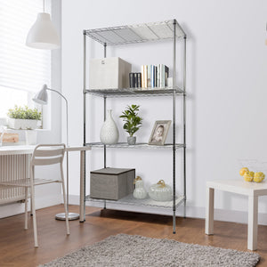 VESTIAMO CASA - Scaffale multiuso in acciaio 4 ripiani Crome - h180x89 –  Shop On Line Happy Casa Store