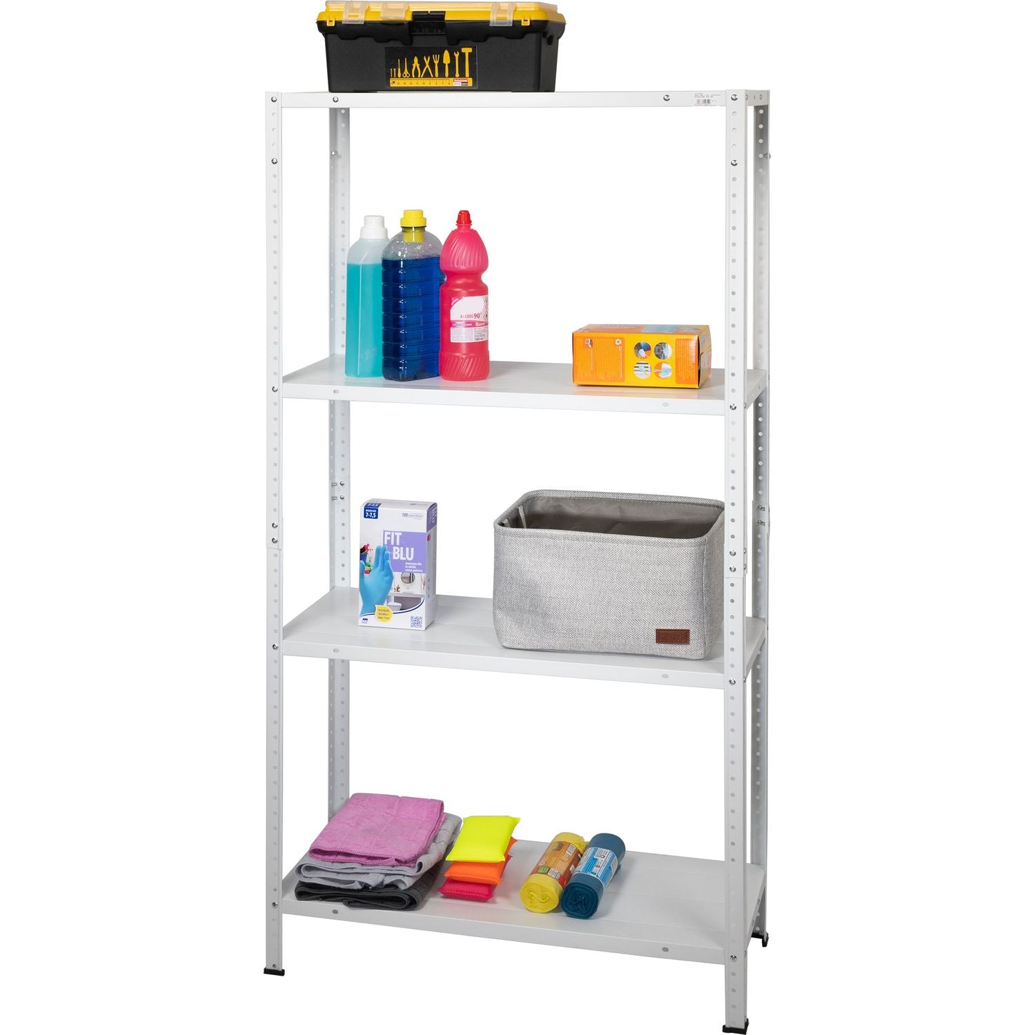 VESTIAMO CASA - Scaffale Multiuso in metallo Bianco 4 ripiani - h145x75x30 cm