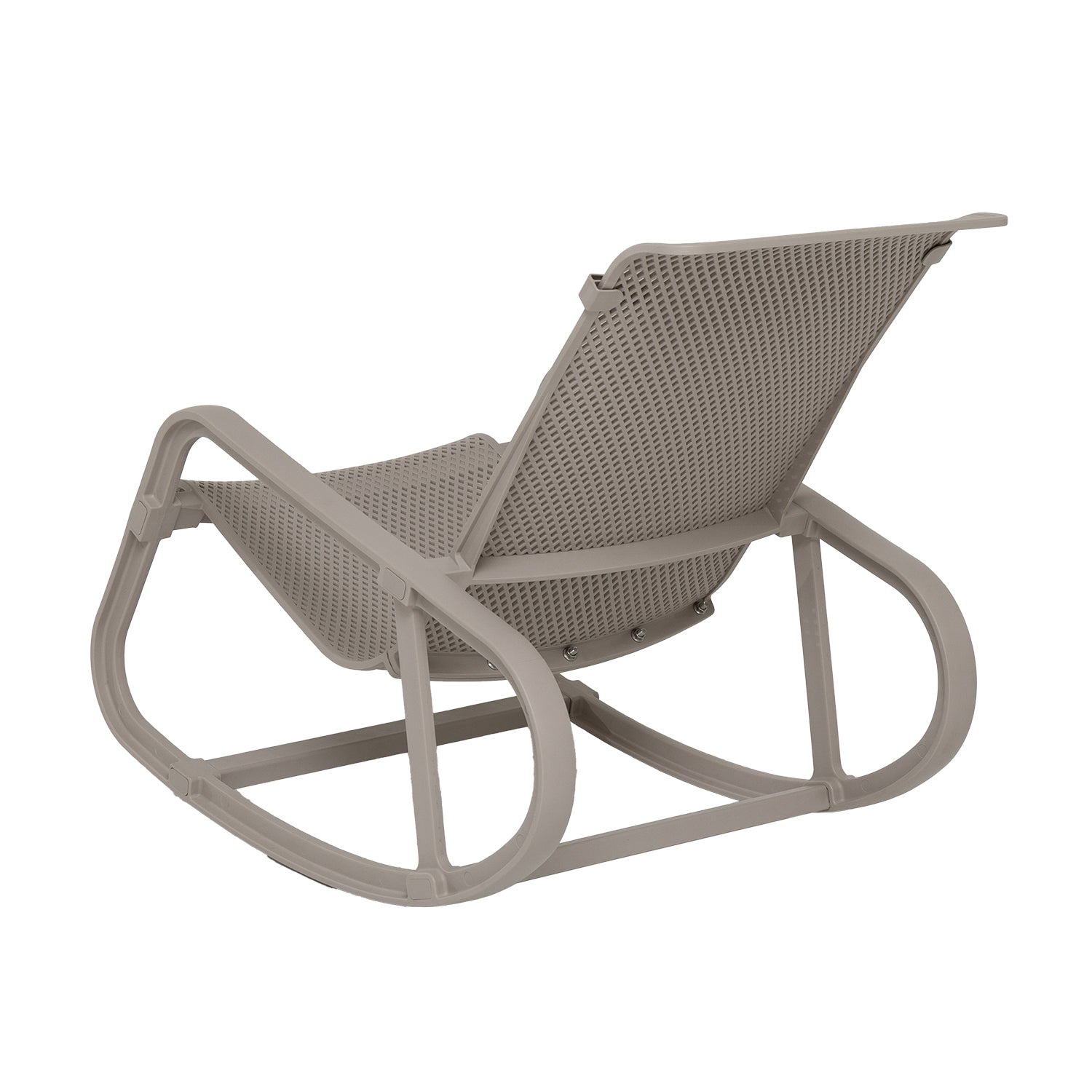 VESTIAMO CASA GIARDINO - Sedia Dondolo da giardino in Polipropilene Tortora con Protezione UV - h76x63x103,5