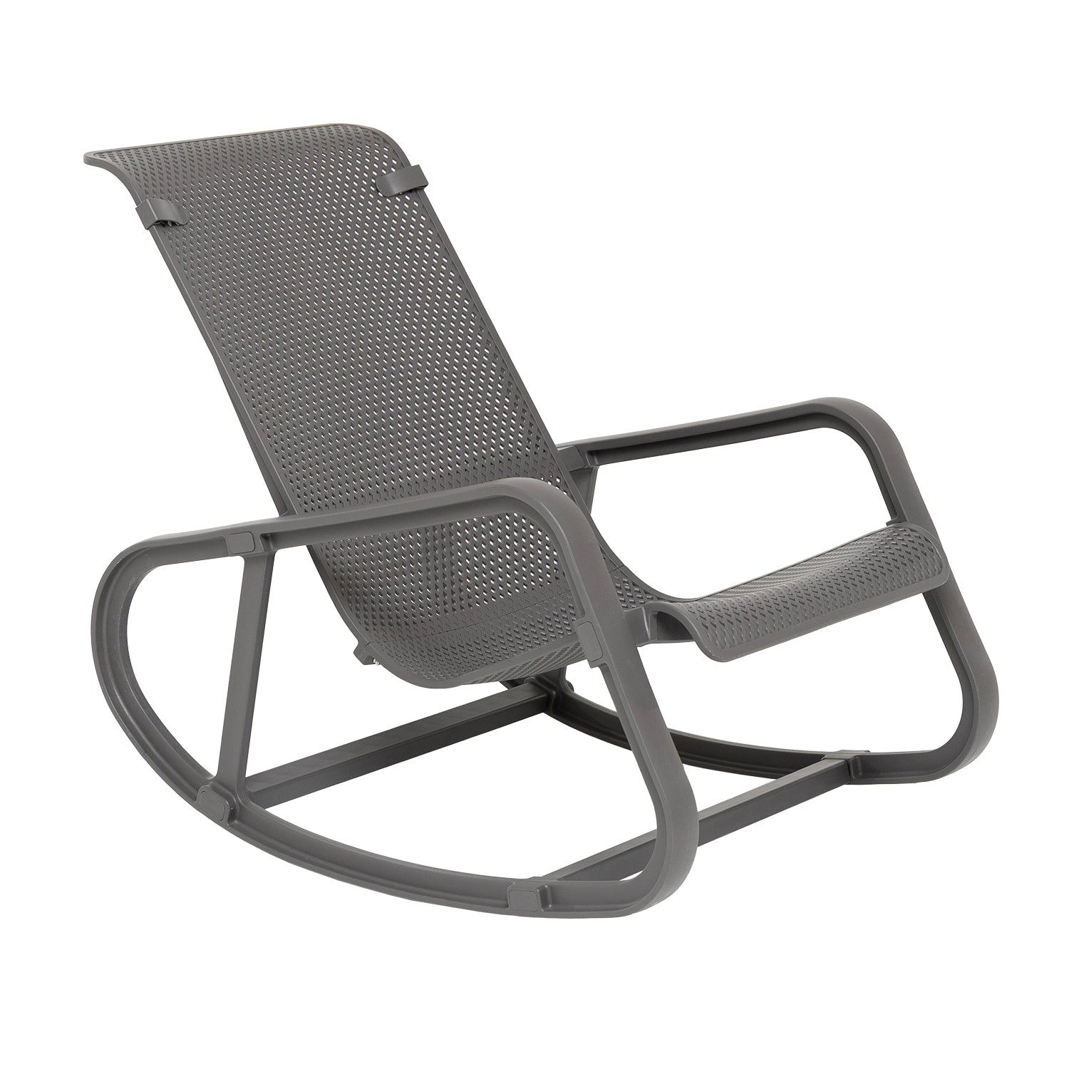 VESTIAMO CASA GIARDINO - Sedia Dondolo da giardino in Polipropilene Antracite con Protezione UV - h76x63x103,5