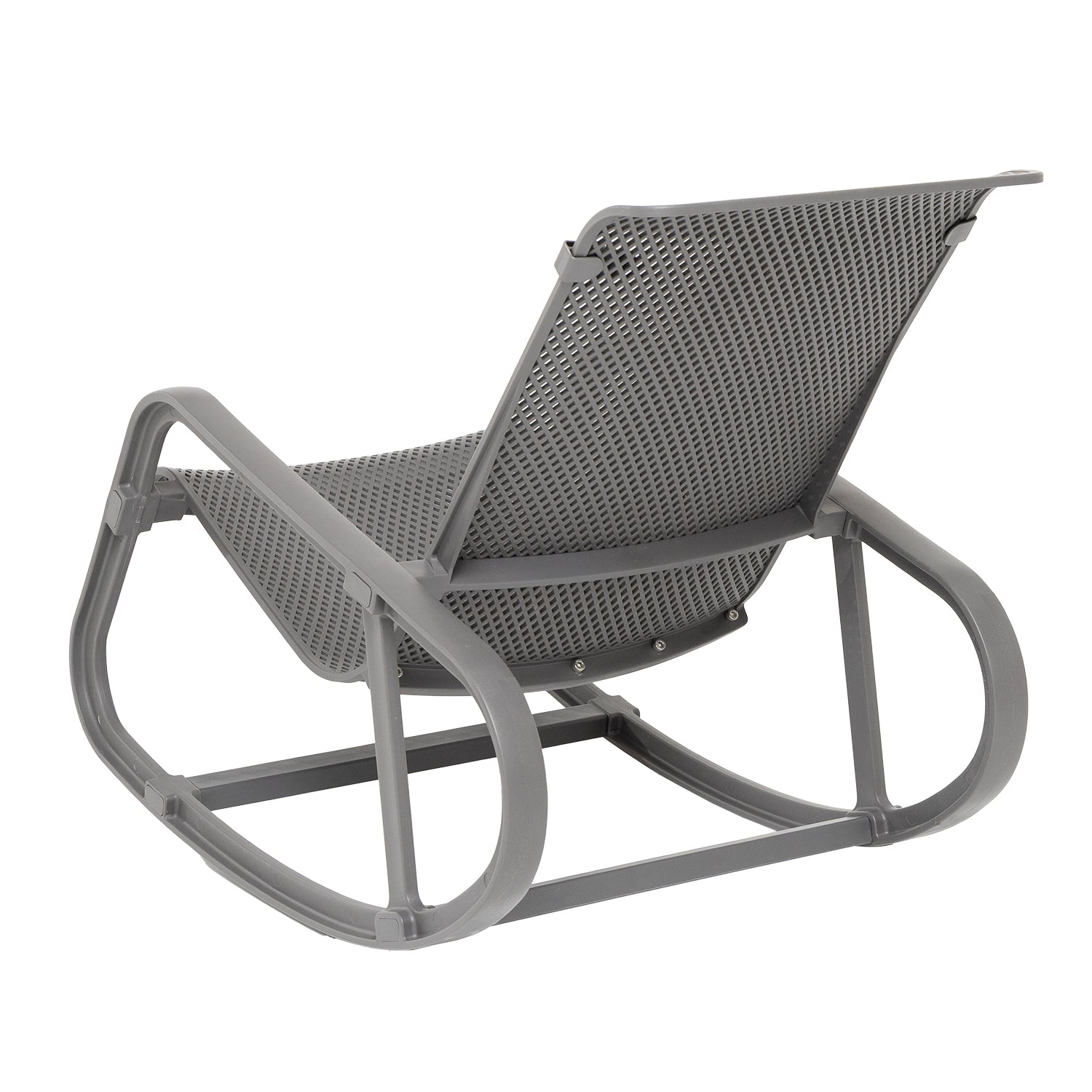 VESTIAMO CASA GIARDINO - Sedia Dondolo da giardino in Polipropilene Antracite con Protezione UV - h76x63x103,5