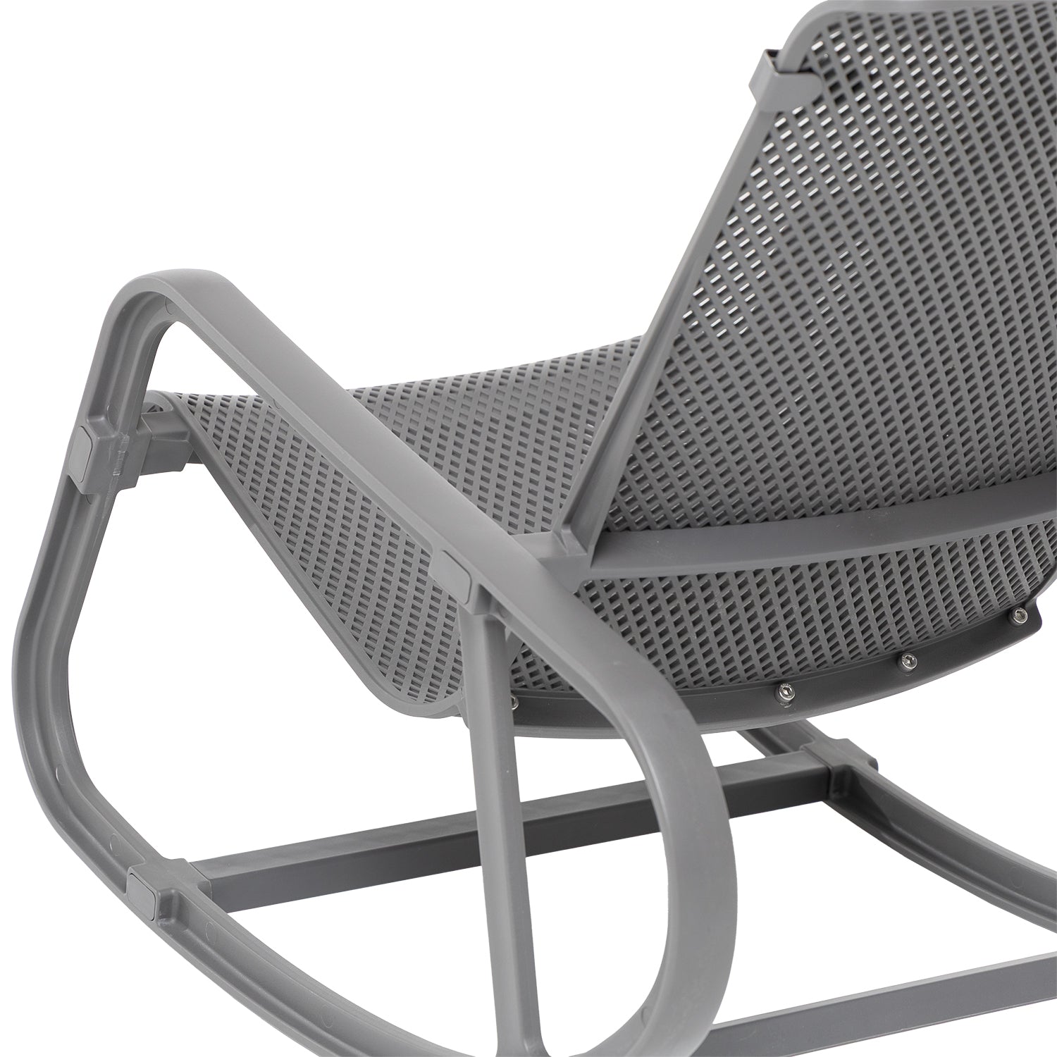 VESTIAMO CASA GIARDINO - Sedia Dondolo da giardino in Polipropilene Antracite con Protezione UV - h76x63x103,5