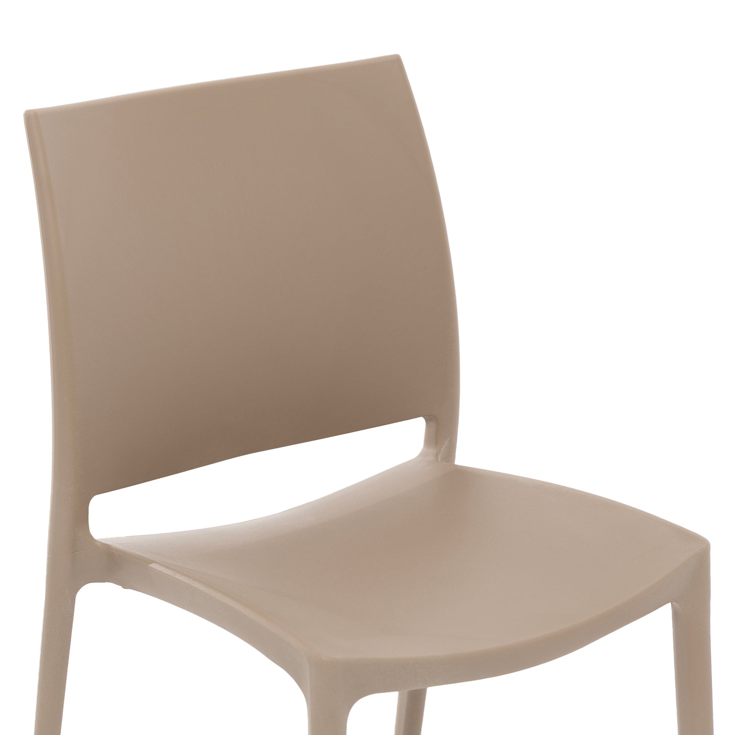 VESTIAMO CASA GIARDINO - Sedia da giardino in Polipropilene Tortora con Protezione UV - h78,5x49x38 cm