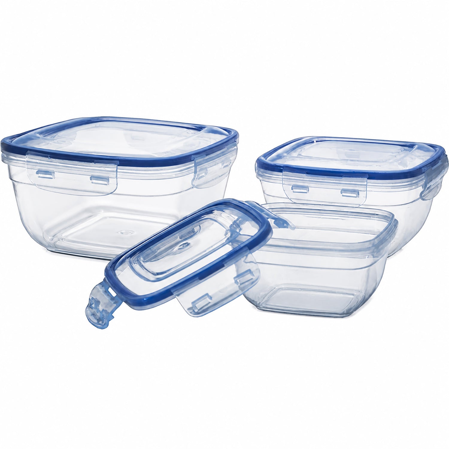 GUSTO CASA - Set 3 Contenitori Rettangolari in Polipropilene con coperchio ermetico Food Organizer