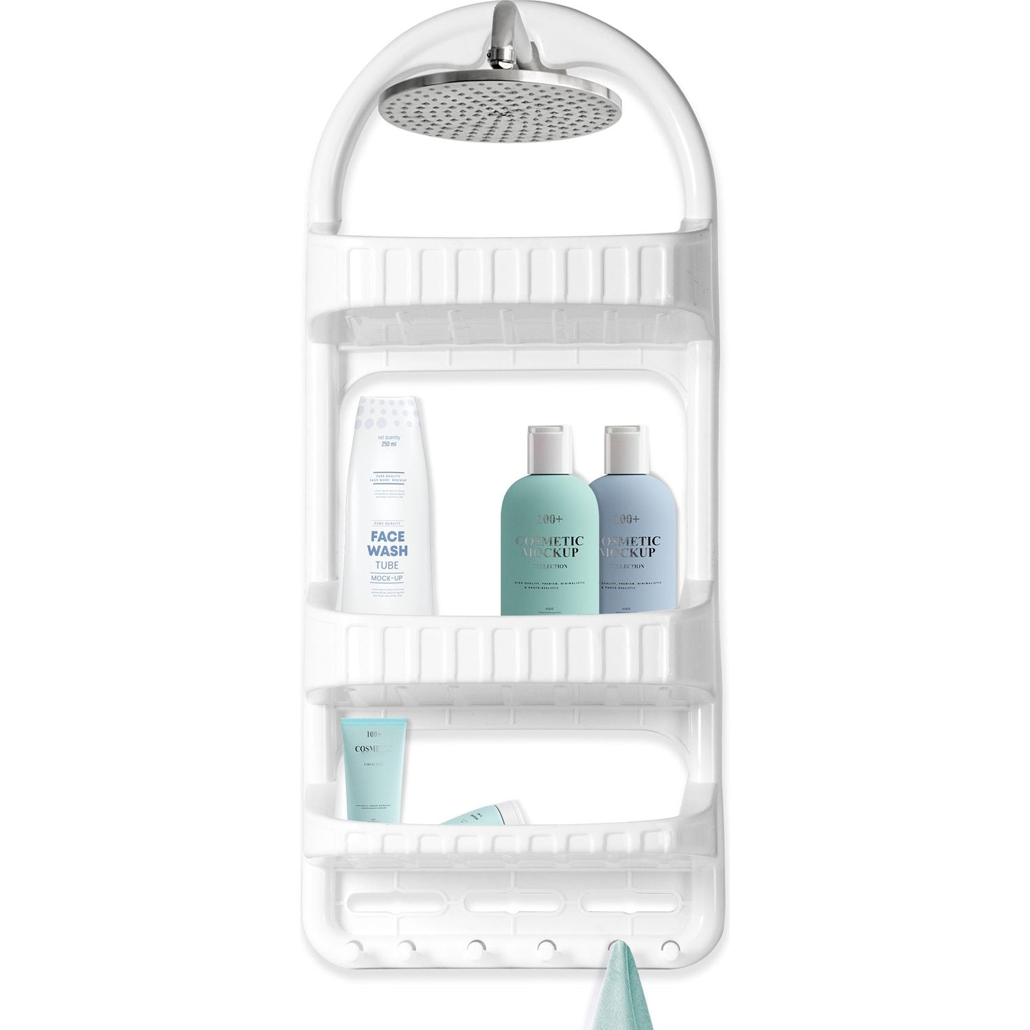 VESTIAMO CASA - Mensola 3 ripiani e 6 appendini bianca - h57x26x14 cm