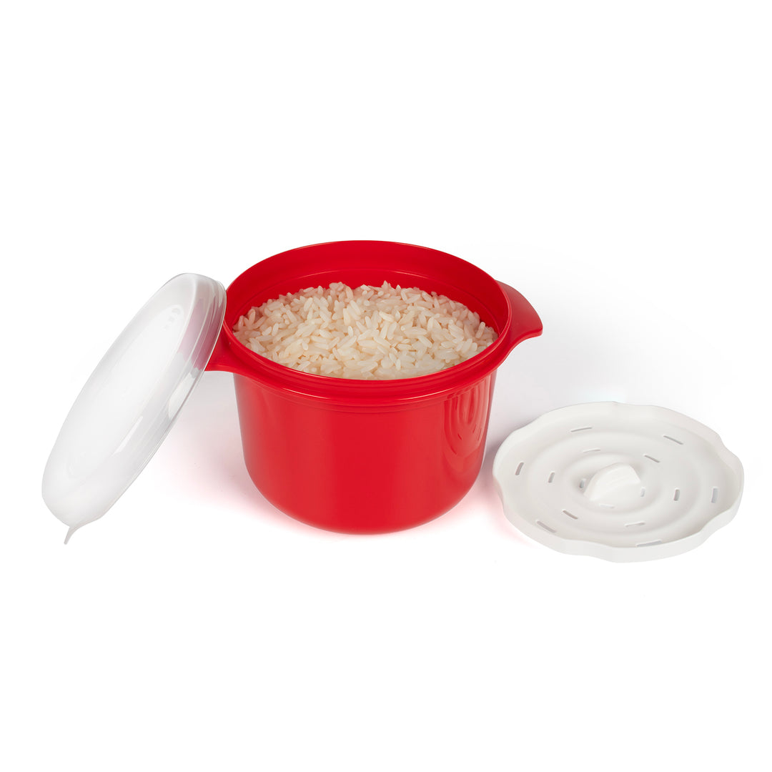 Cuociriso Per Microonde 900 Ml - Contenitore In PP Con Coperchio Per Riso, Pasta, Verdure - Foto 12