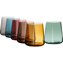 GUSTO CASA - Bicchiere in vetro Jolangè Color - set 6 pezzi