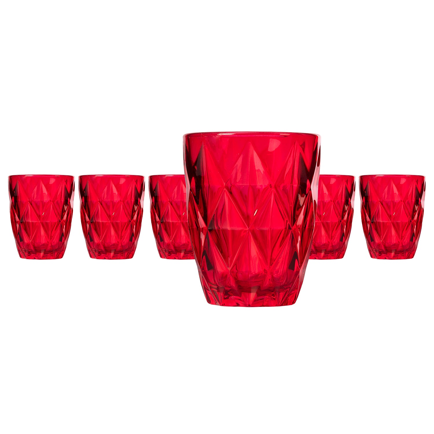 GUSTO CASA - Bicchieri in vetro Rosso Crystal Red 30cl - set 6 pezzi