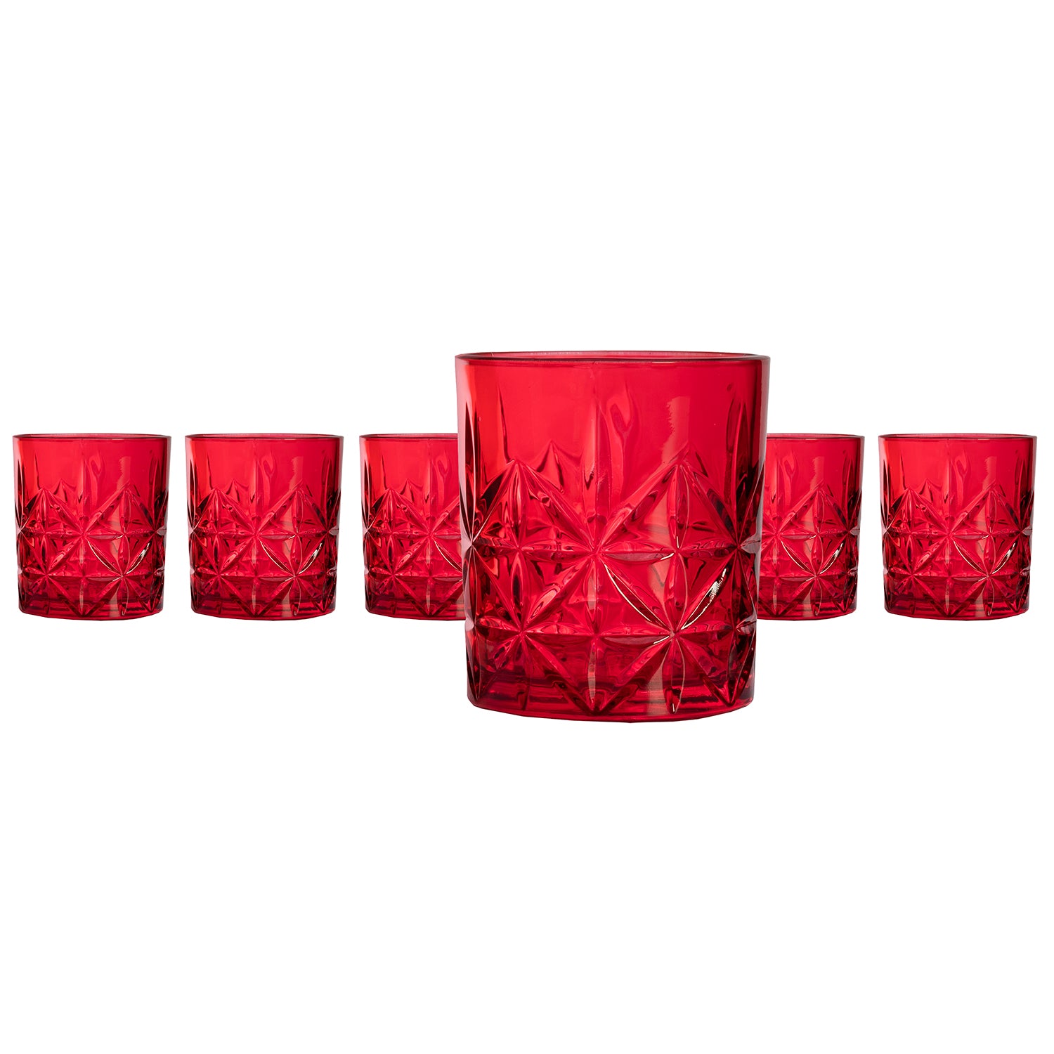GUSTO CASA - Bicchieri in vetro Rosso Fides Red 35cl - set 6 pezzi