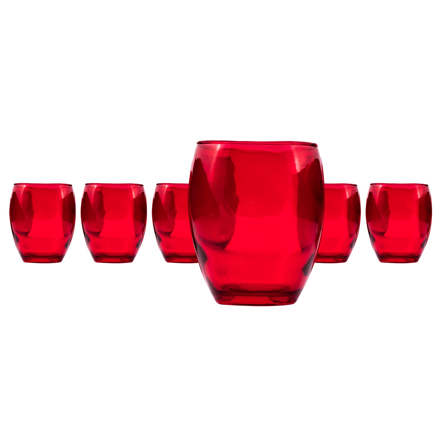 GUSTO CASA - Bicchieri in vetro Rosso Marcelo Red 37cl - set 6 pezzi
