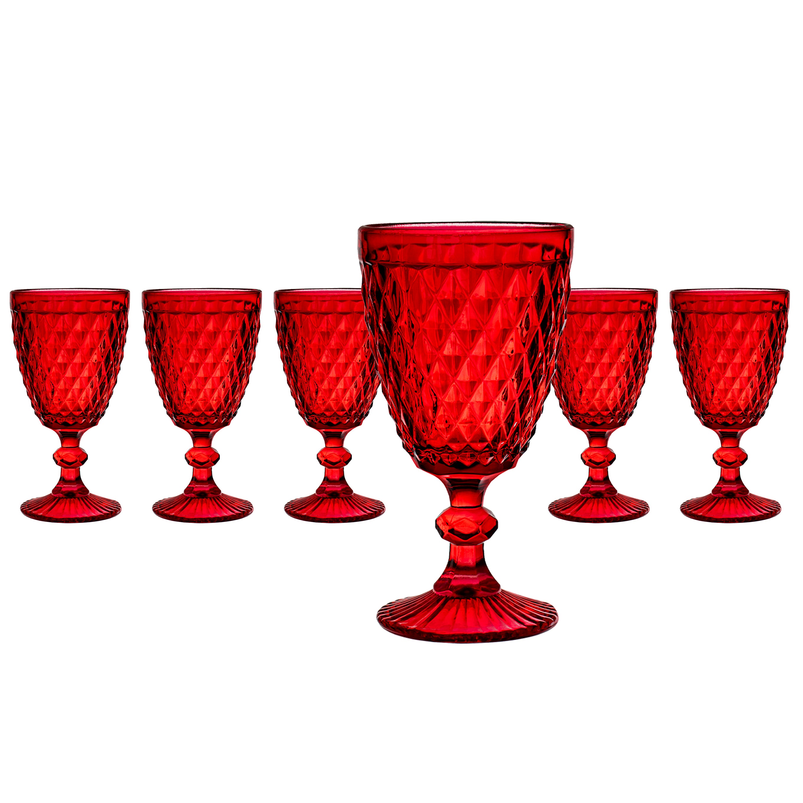 GUSTO CASA - Calici in vetro Rosso Adamas Red 30 cl - set 6 pezzi