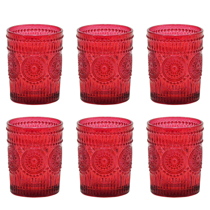 GUSTO CASA - Bicchieri in vetro Cesareo Red 30 cl - set 6 pezzi