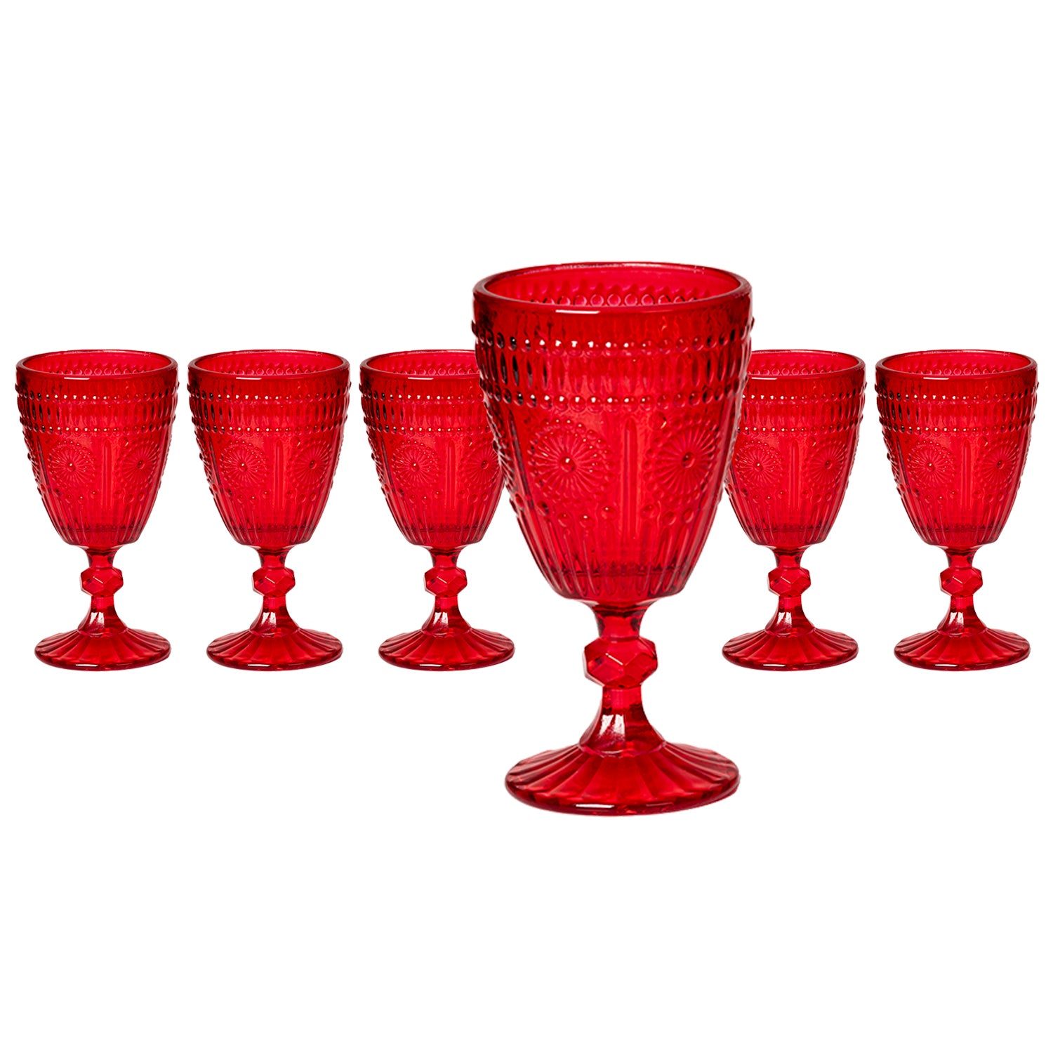 GUSTO CASA - Calici in vetro Rosso Cesareo Red 30 cl - set 6 pezzi