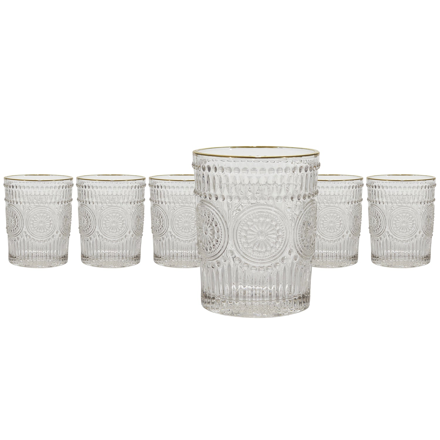 GUSTO CASA - Bicchieri in vetro Cesareo Gold Line 30 cl - set 6 pezzi