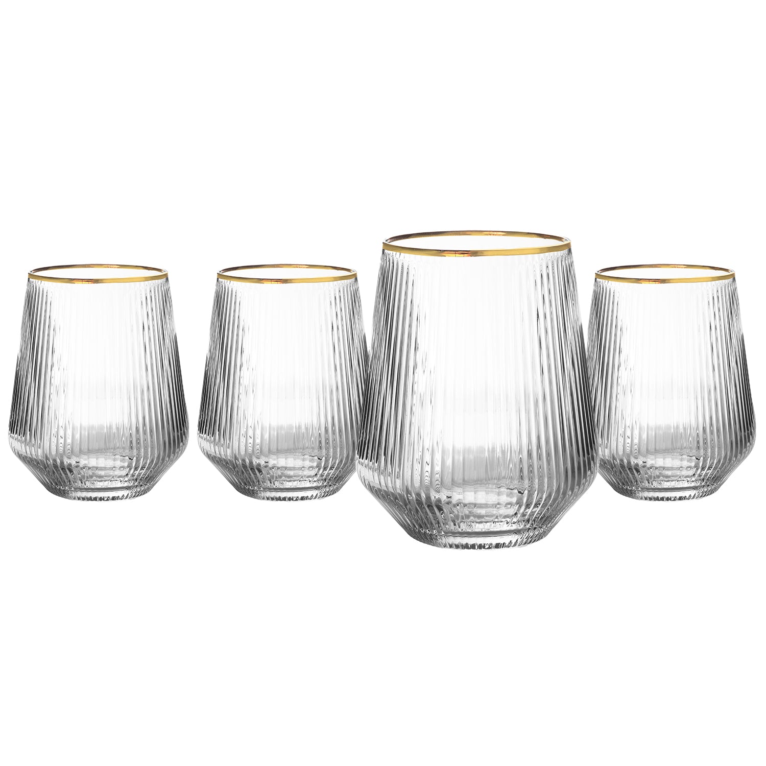 GUSTO CASA - Bicchieri in vetro Royal con Filo Oro 47 cl - set 4 pezzi
