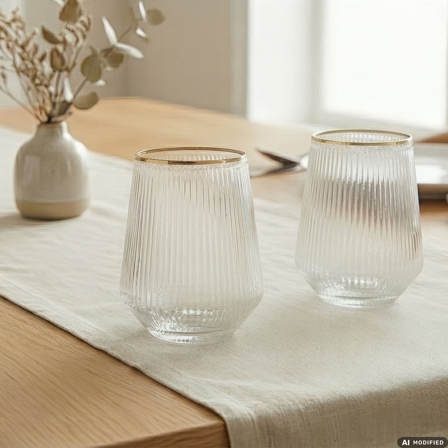 GUSTO CASA - Bicchieri in vetro Royal con Filo Oro 47 cl - set 4 pezzi