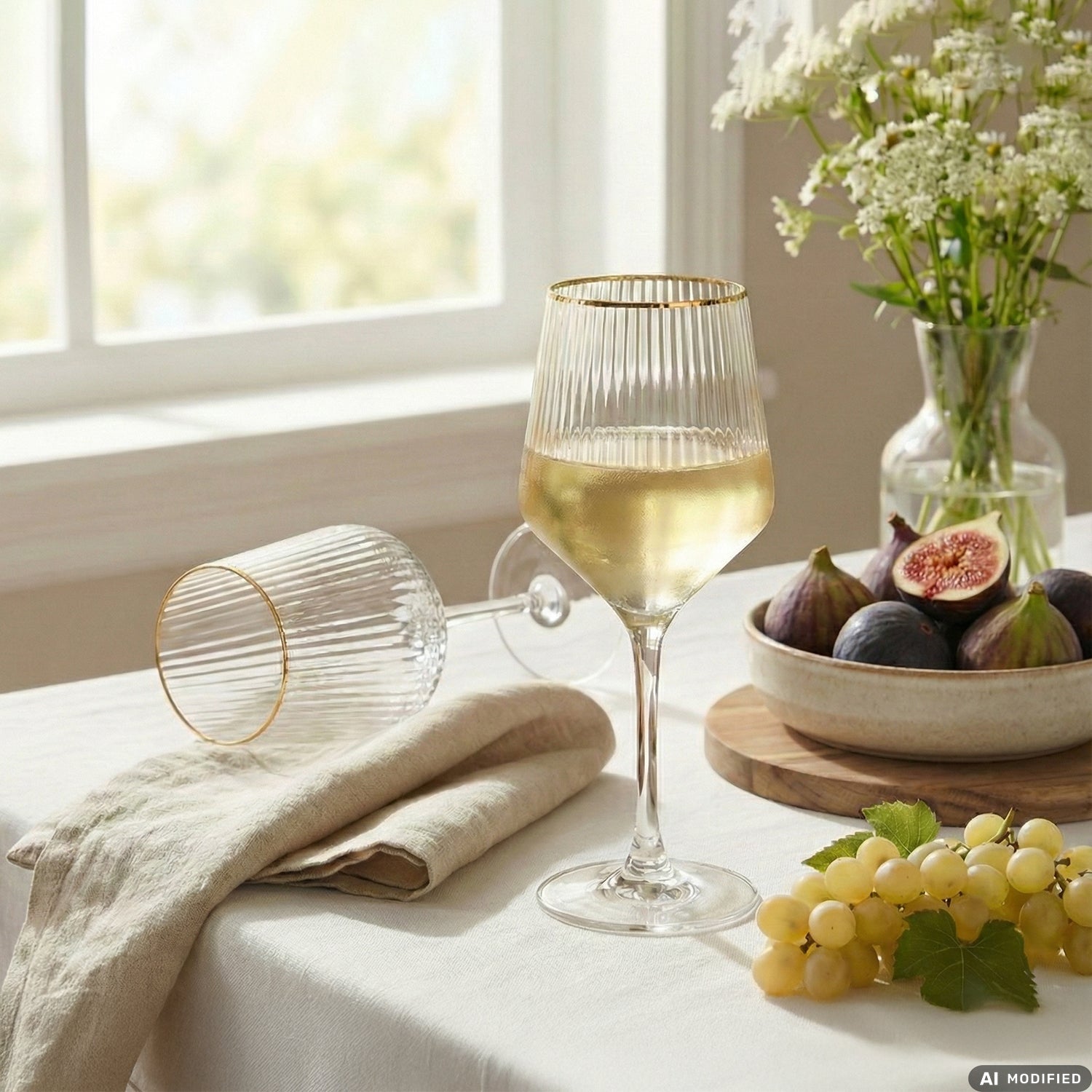 GUSTO CASA - Calici in vetro Royal con Filo Oro 50 cl - set 4 pezzi