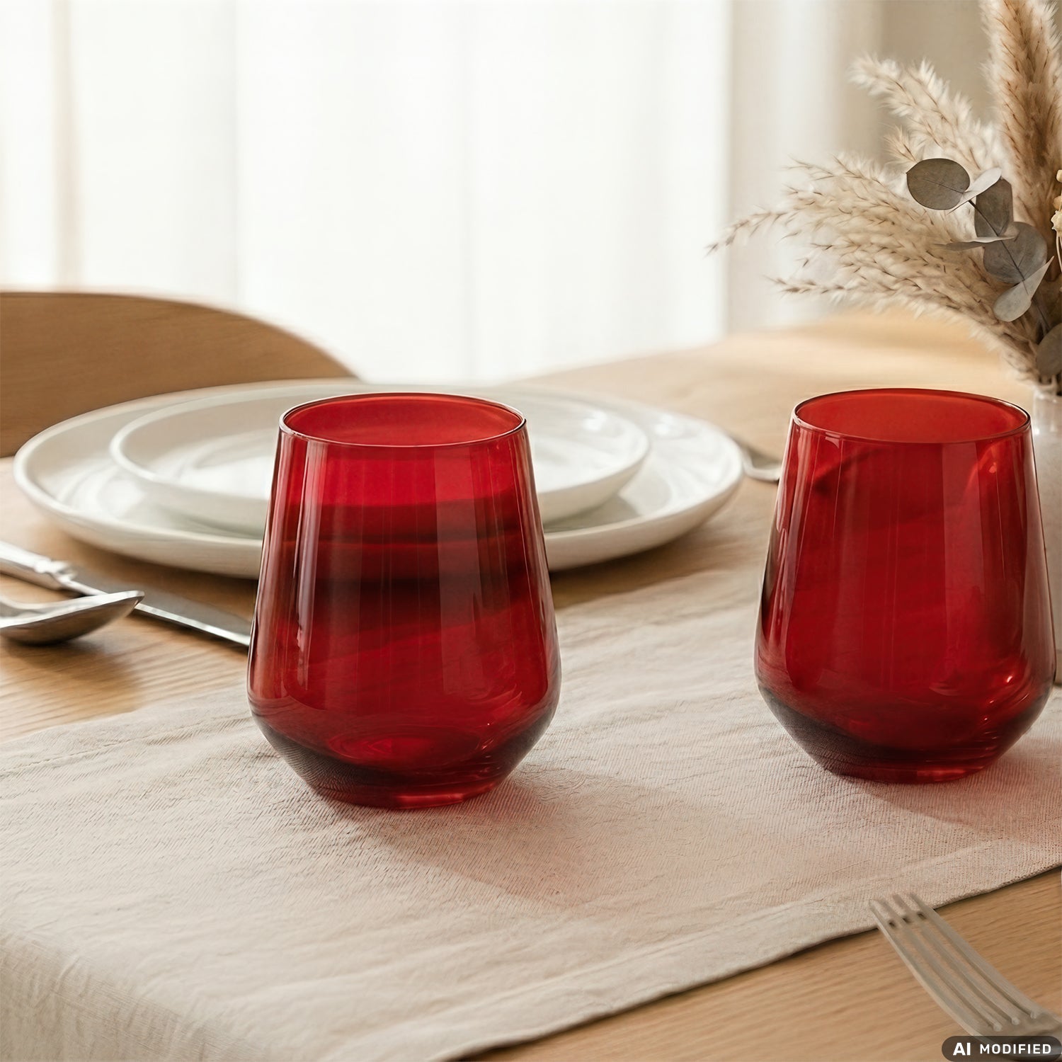 GUSTO CASA - Bicchieri in vetro Rosso Kromal 51 cl - set 4 pezzi