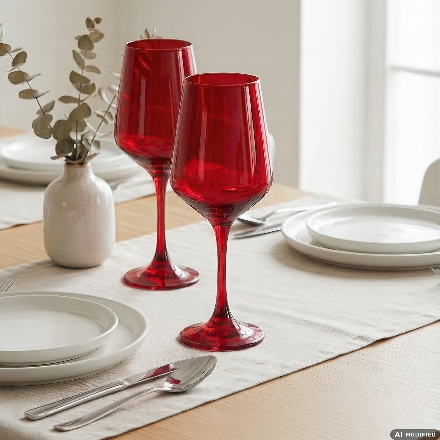 GUSTO CASA - Calici in vetro Rosso Kromal 43 cl - set 4 pezzi