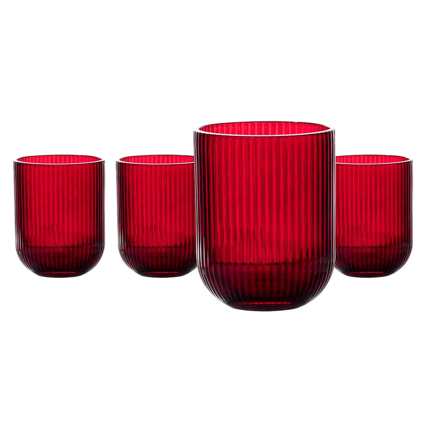 GUSTO CASA - Bicchieri in vetro Rosso Erice 26 cl - set 4 pezzi